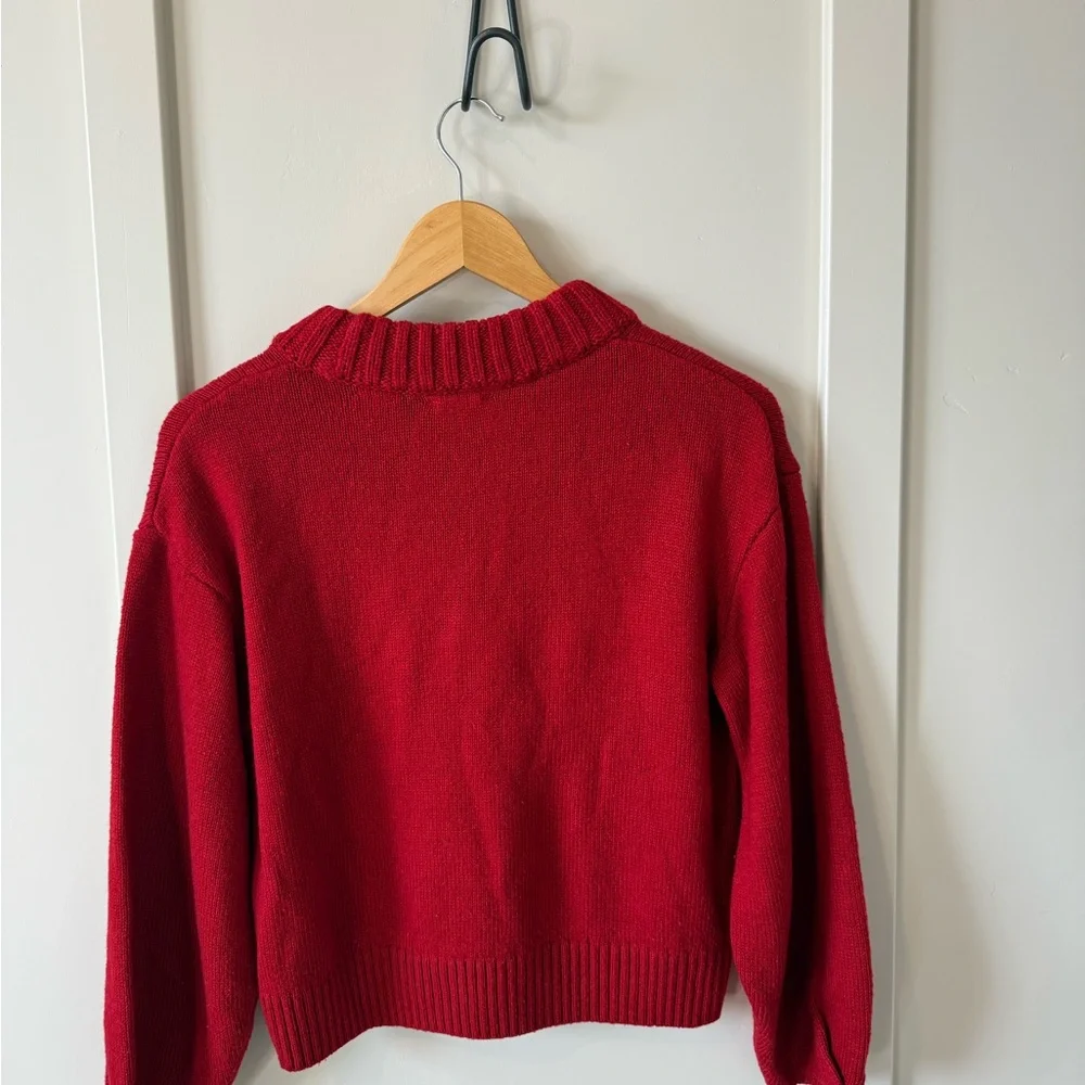 Levis Womens Red Knit Crew Neck Logo Sweater Small - Picture 7 of 10